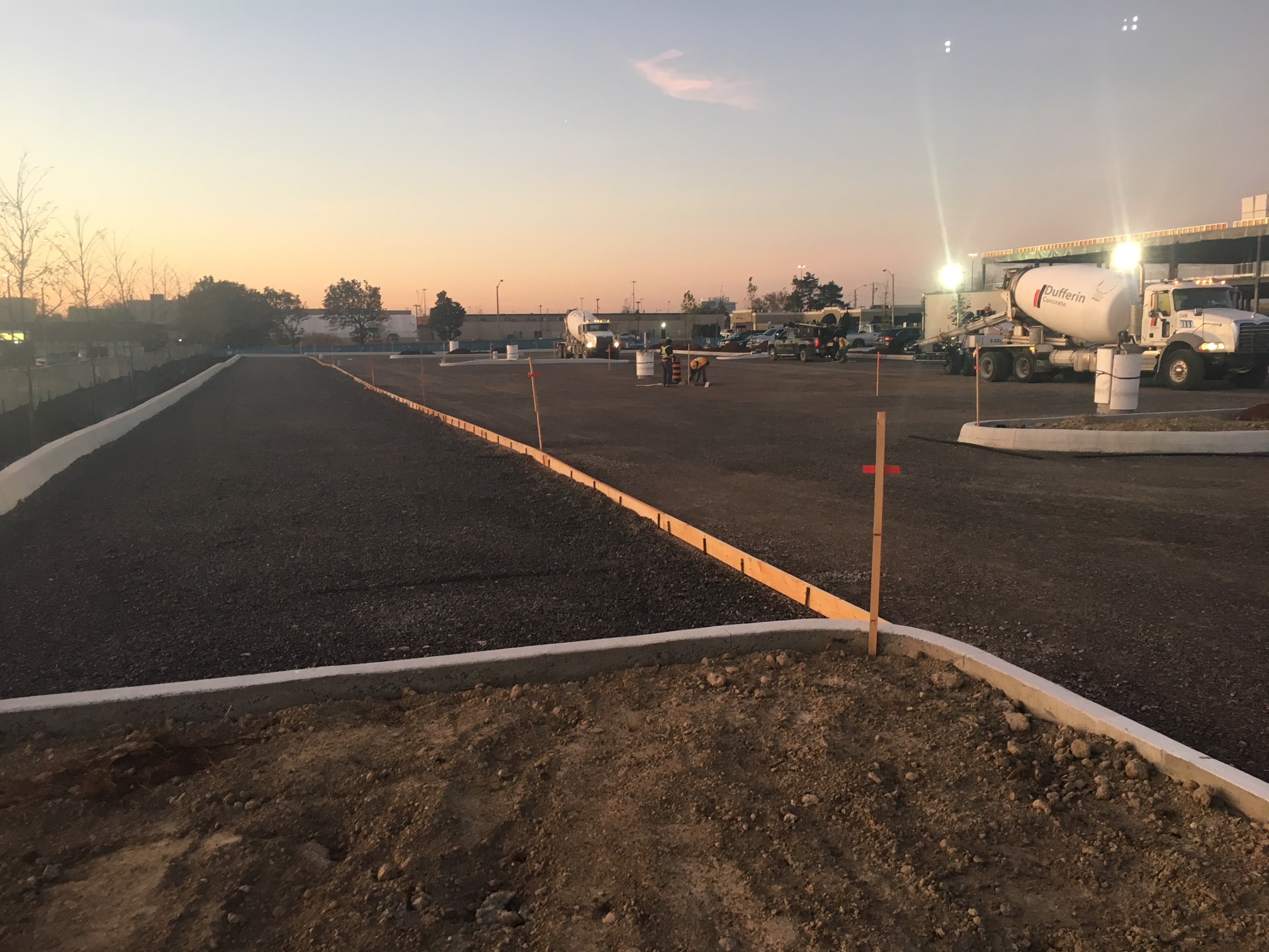 Commercial concrete site work at 2 International Boulevard, Brampton