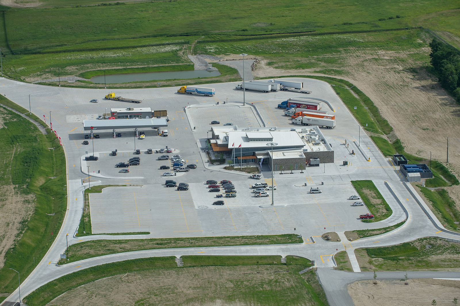Concrete paving at the Cookstown ON Route highway service centre